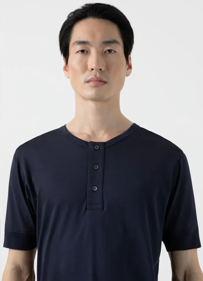 SUNSPEL Tshirts Henley Tshirt Navy 8211 Men