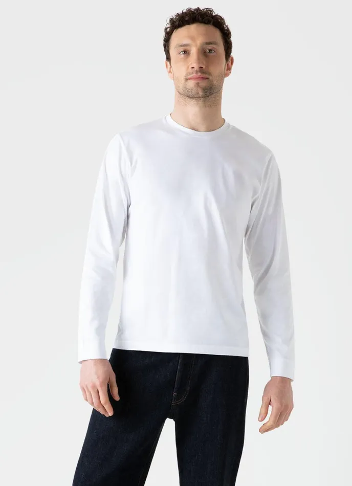 SUNSPEL Tshirts Long Sleeve Riviera Midweight Tshirt White 8211 Men