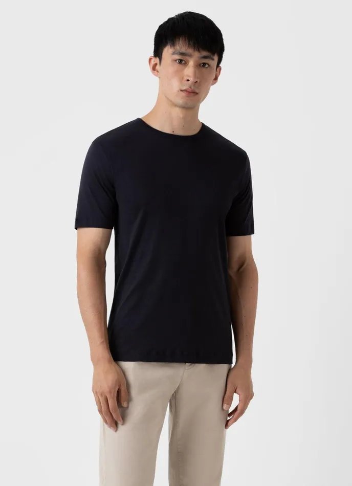 SUNSPEL Tshirts Sea Island Cotton Tshirt Black 8211 Men