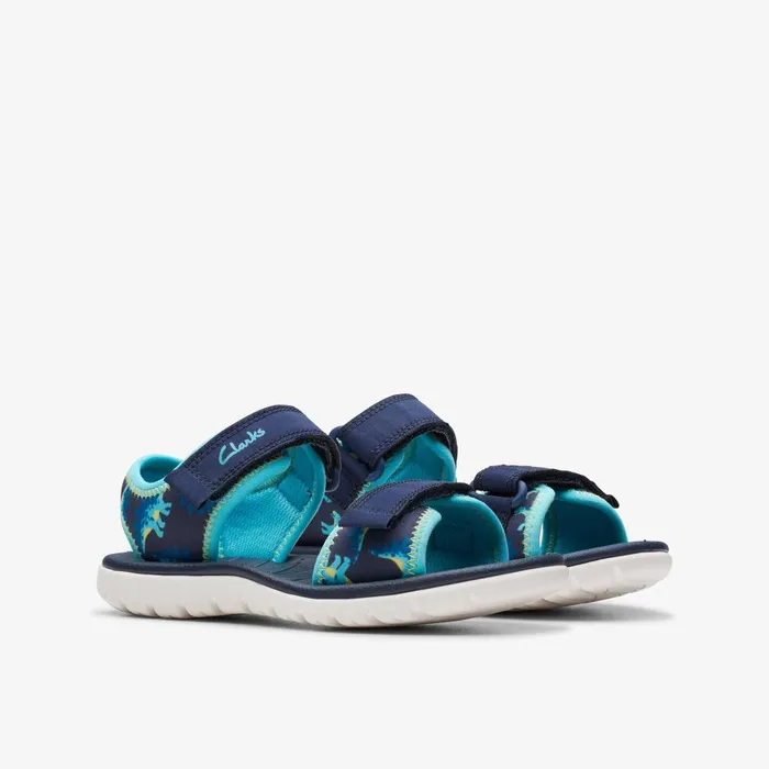 Surfing Tide Kid Navy Kids Clarks Sandals