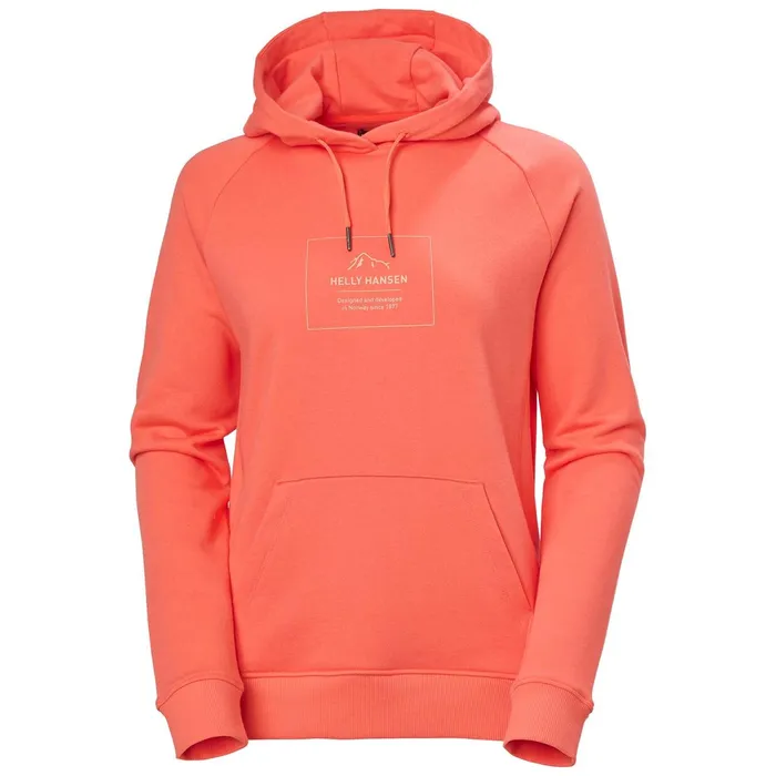 Sweaters Hoodies and Long Sleeve Shirts Women Helly Hansen W F2F COTTON HOODIE 284 Peach Echo