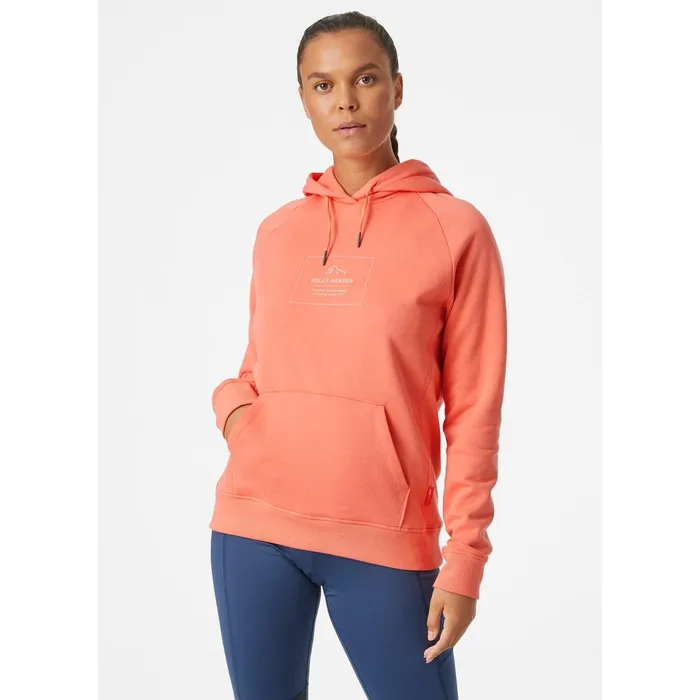 Sweaters Hoodies and Long Sleeve Shirts Women Helly Hansen W F2F COTTON HOODIE 284 Peach Echo