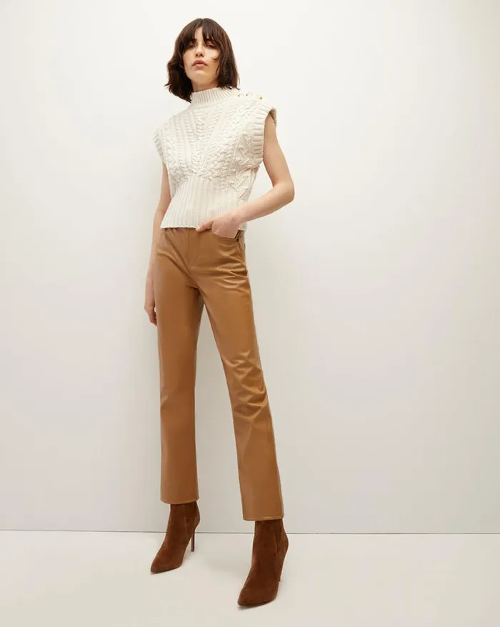 Sweaters Shop Veronica Beard Holton Lambswool Knit Vest Offwhite