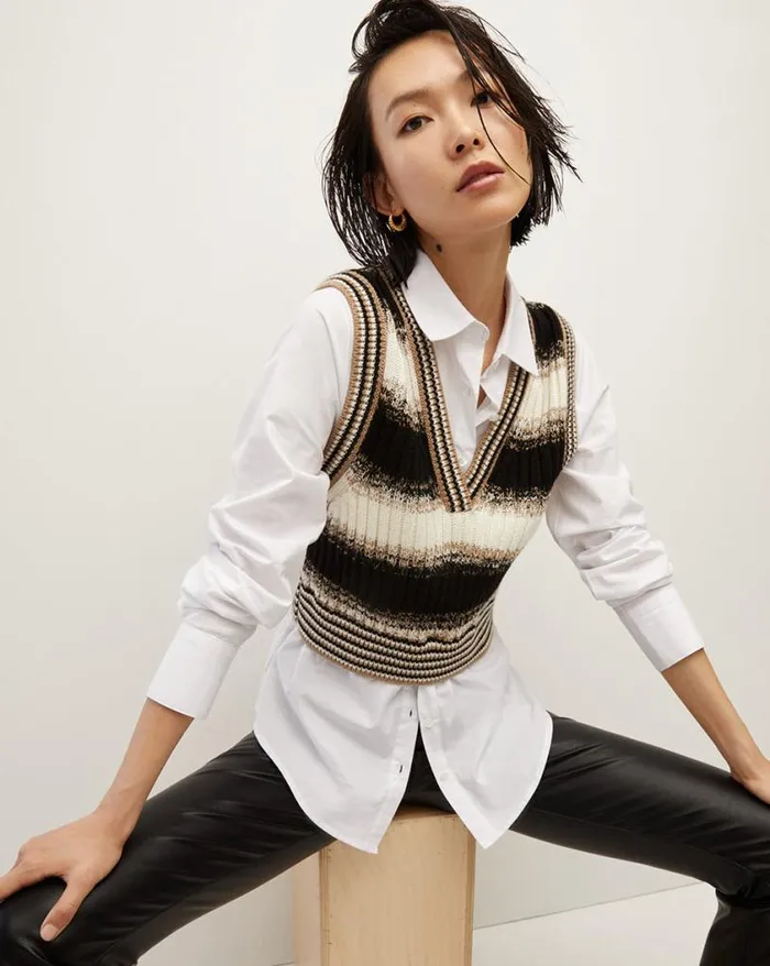 Sweaters Shop Veronica Beard Spear MixedMedia Sweater Black Multi