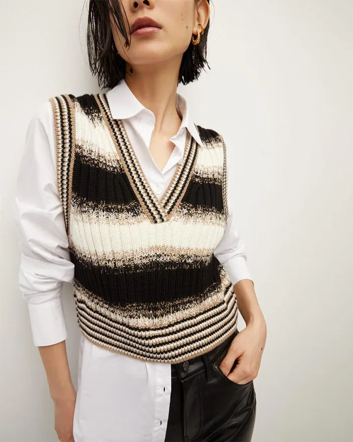 Sweaters Shop Veronica Beard Spear MixedMedia Sweater Black Multi