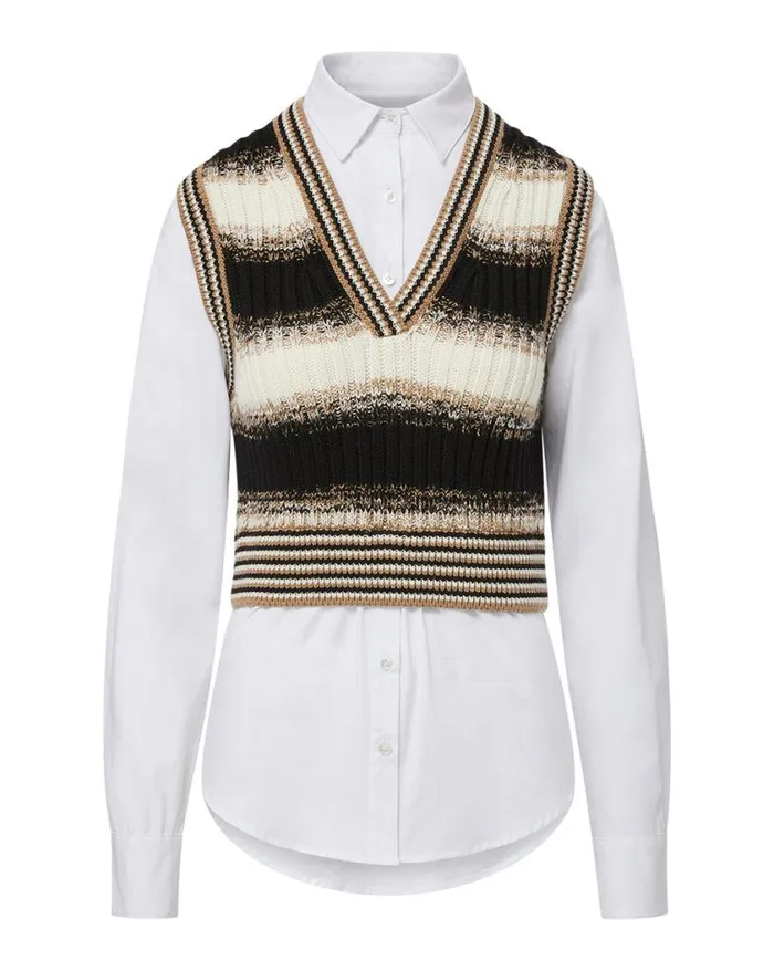 Sweaters Shop Veronica Beard Spear MixedMedia Sweater Black Multi
