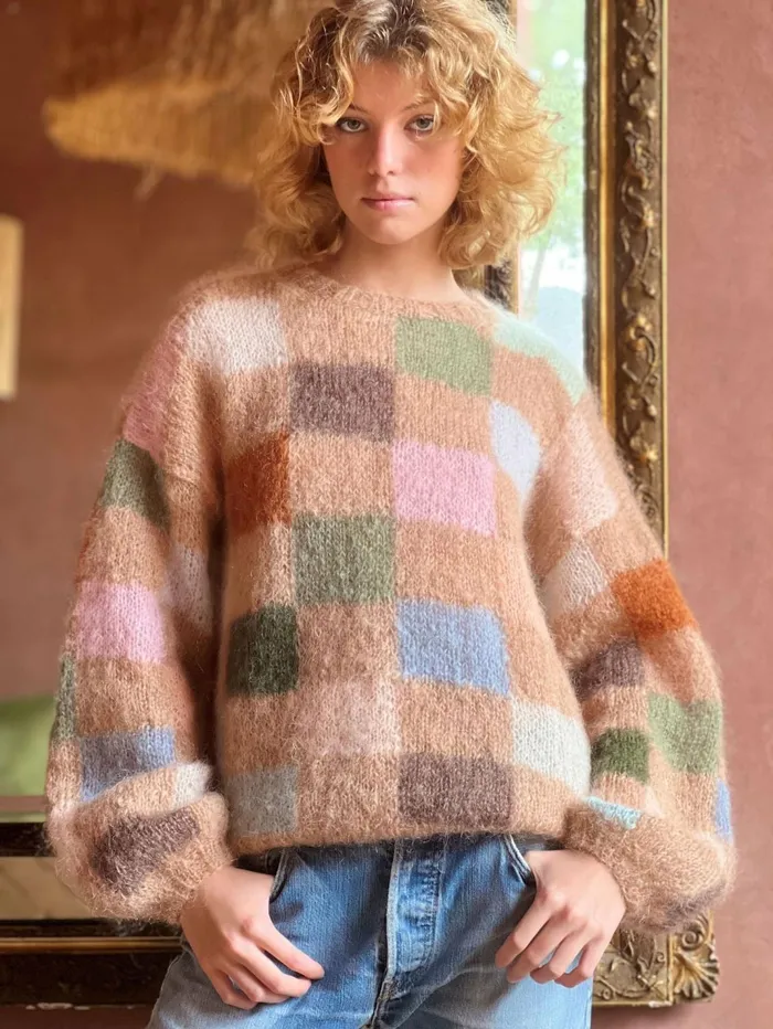 Sweaters Women Rose Carmine SWEATER PIXELS BEIGE