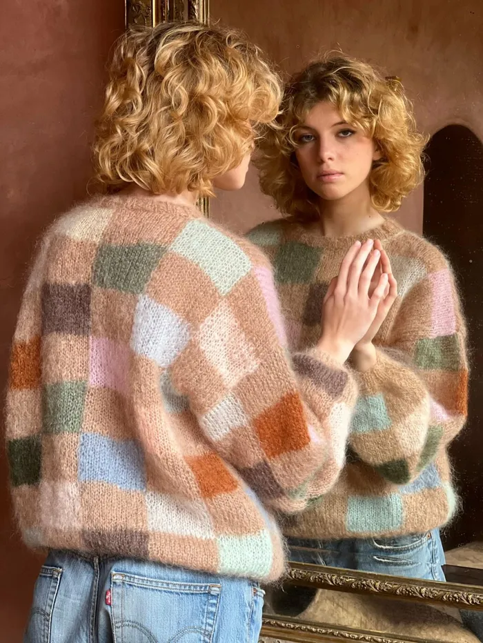 Sweaters Women Rose Carmine SWEATER PIXELS BEIGE