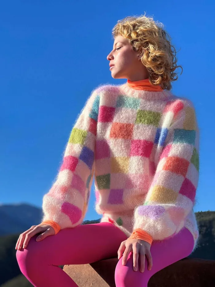 Sweaters Women Rose Carmine SWEATER PIXELS ECRU