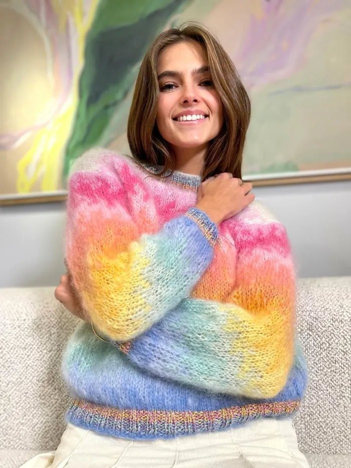 Sweaters Women Rose Carmine SWEATER TIEandDYE PASTEL