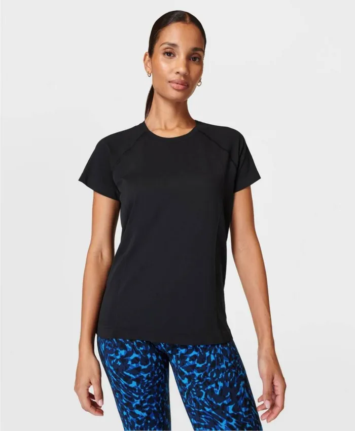 Sweaty Betty Athlete Seamless Featherweight Tee Black Clothing TShirts
