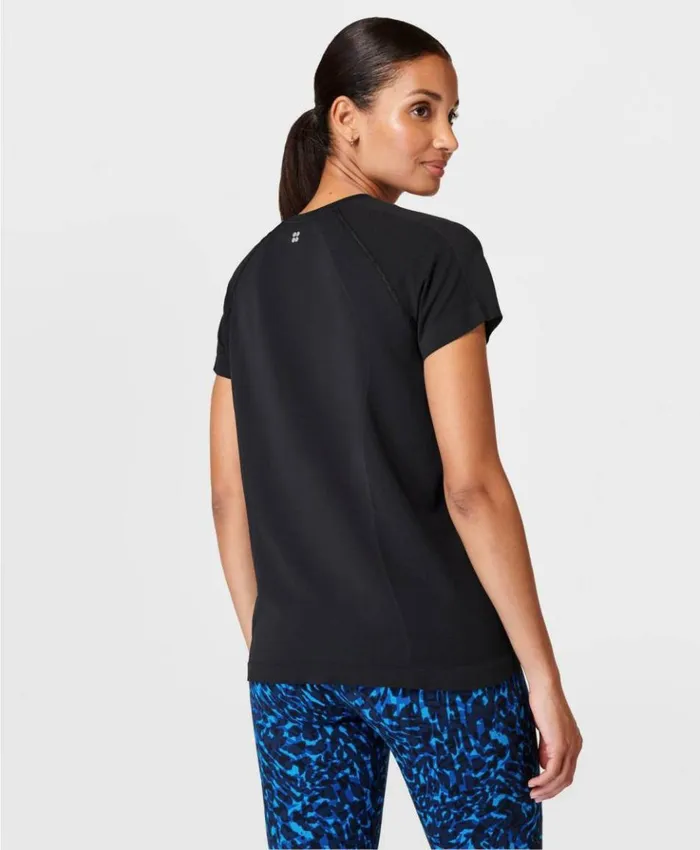 Sweaty Betty Athlete Seamless Featherweight Tee Black Clothing TShirts