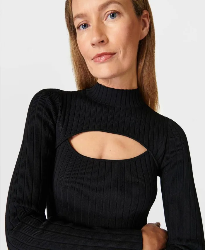 Sweaty Betty Cutaway Knitted Dress Black Clothing