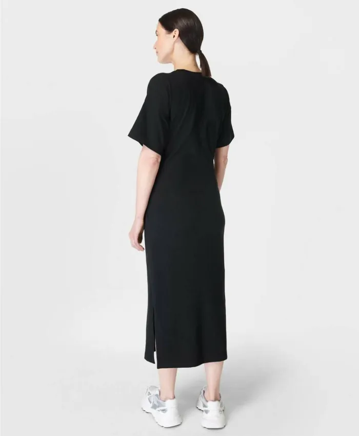 Sweaty Betty Knot Front Midi Dress Black Clothing