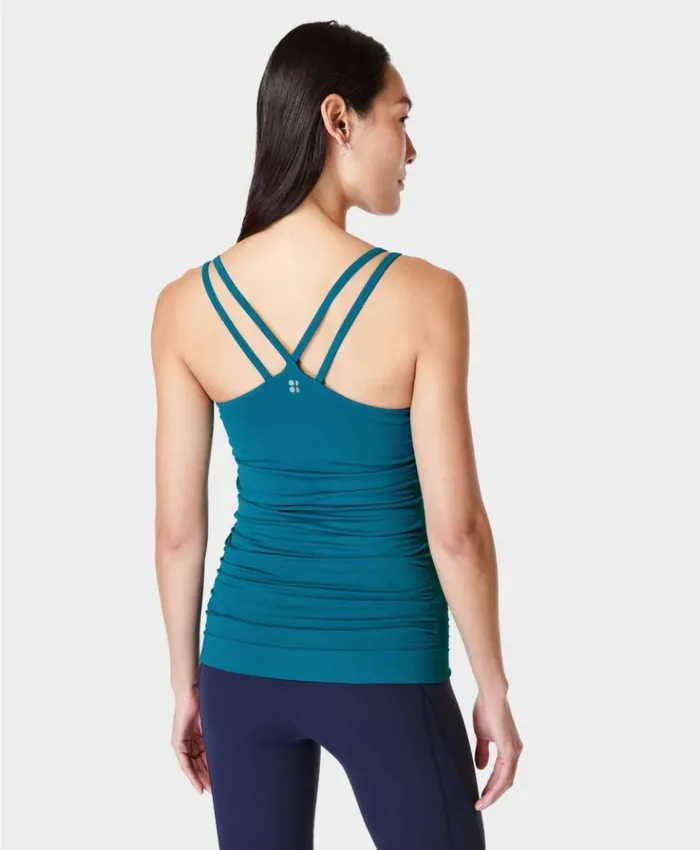 Sweaty Betty Poise Seamless Yoga Tank Reef Teal Blue Clothing Tank Tops