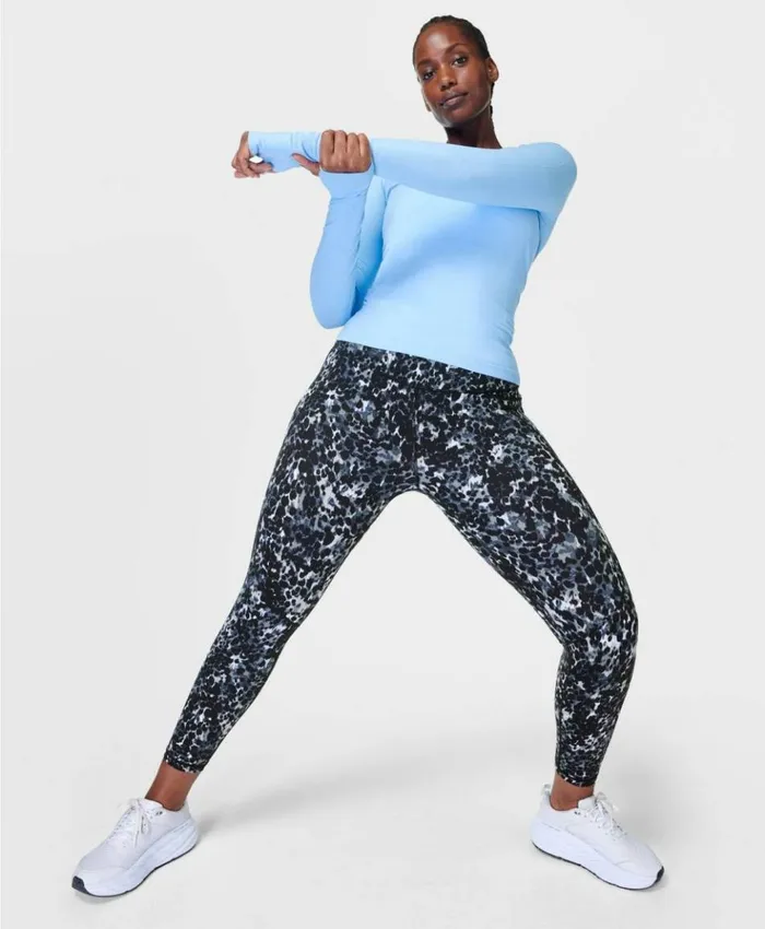 Sweaty Betty Power 78 Workout Leggings Grey Dapple Print Clothing 78 Length