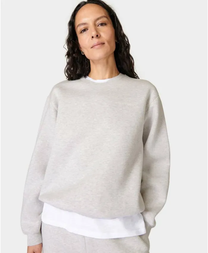 Sweaty Betty Powerhouse Sweatshirt Ice Grey Marl Clothing Sweatshirts Hoodies