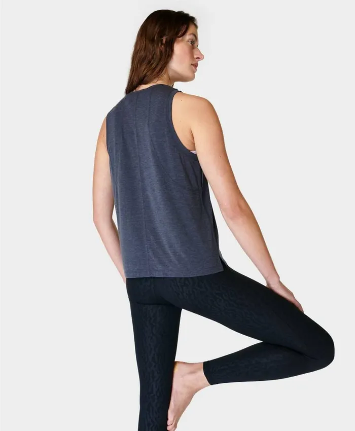 Sweaty Betty Soft Flow Studio Tank Navy Blue Clothing Tank Tops