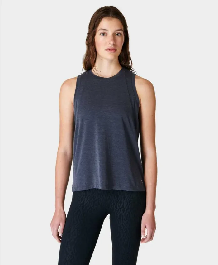 Sweaty Betty Soft Flow Studio Tank Navy Blue Clothing Tank Tops