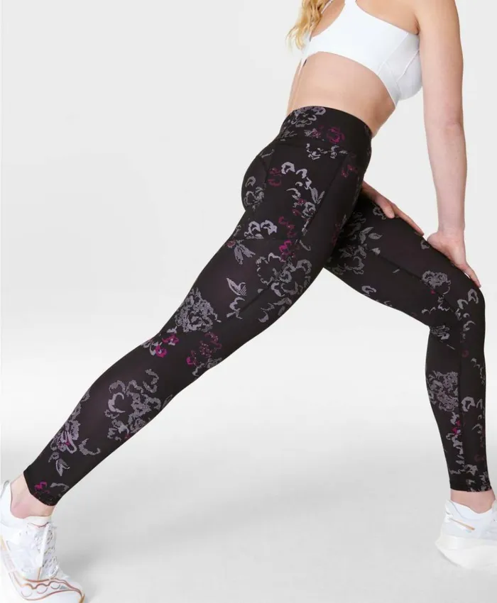 Sweaty Betty Zero Gravity Running Leggings Black Tech Floral Print Clothing Full Length Sweaty Betty Zero Gravity Running Leggings Black Tech Floral Print Clothing Full Length