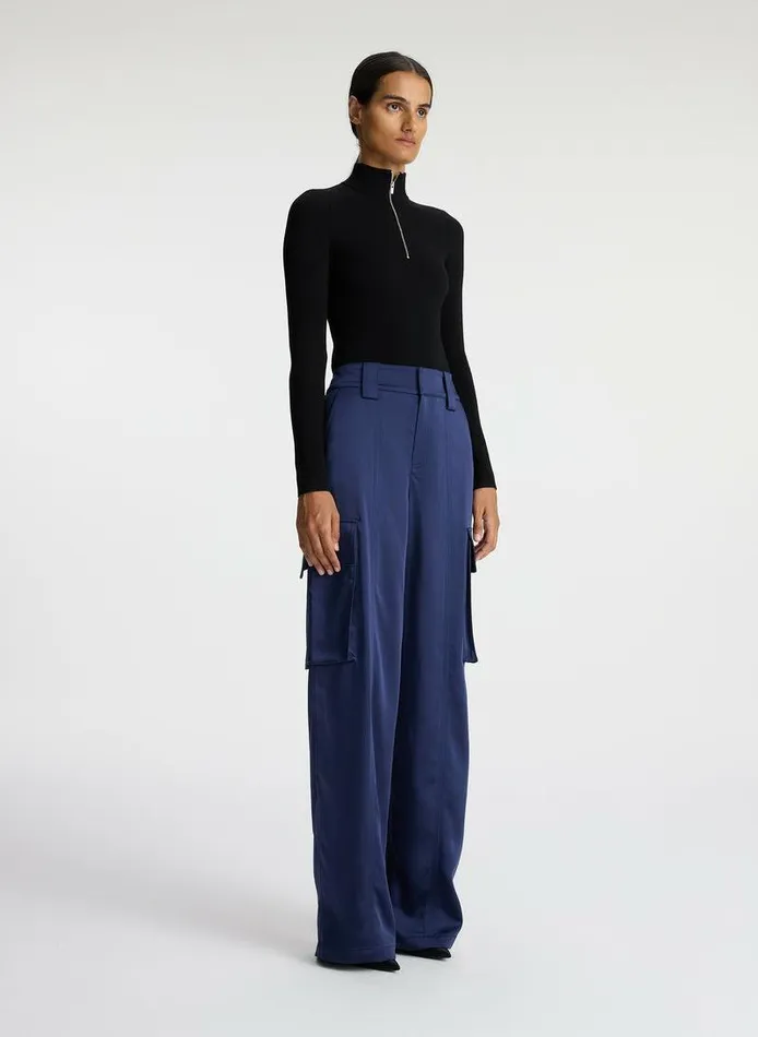 Swim Women ALC Bryan Satin Cargo Pant Evening Blue Swim Women ALC Bryan Satin Cargo Pant Evening Blue