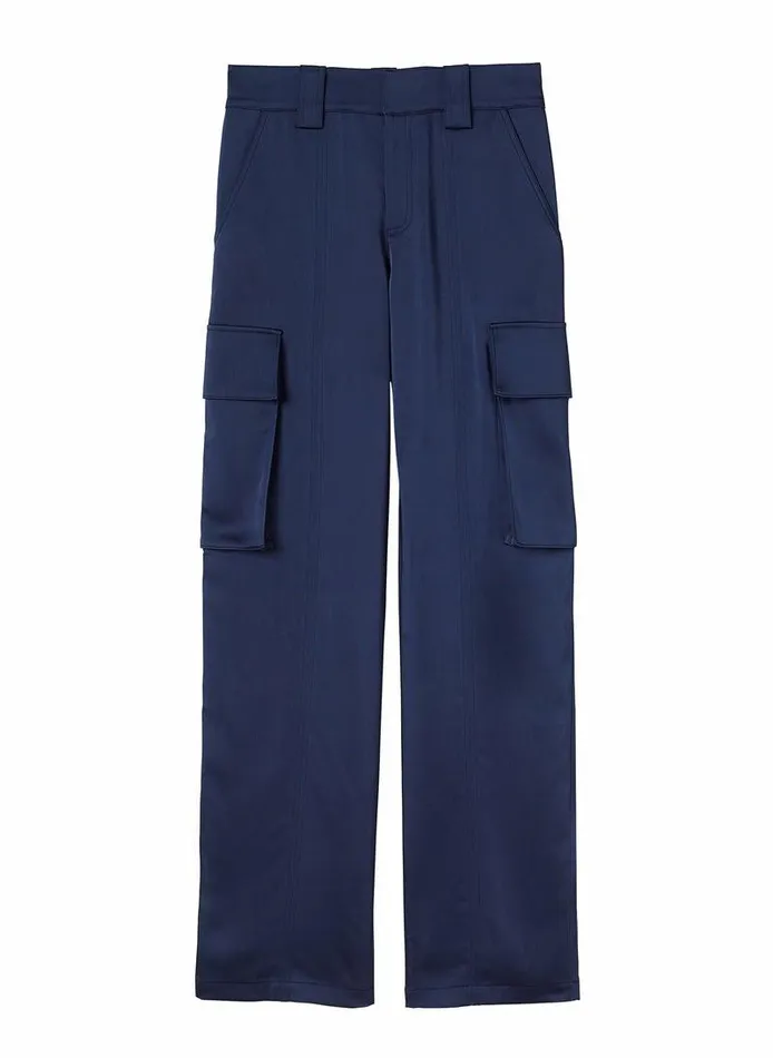 Swim Women ALC Bryan Satin Cargo Pant Evening Blue Swim Women ALC Bryan Satin Cargo Pant Evening Blue