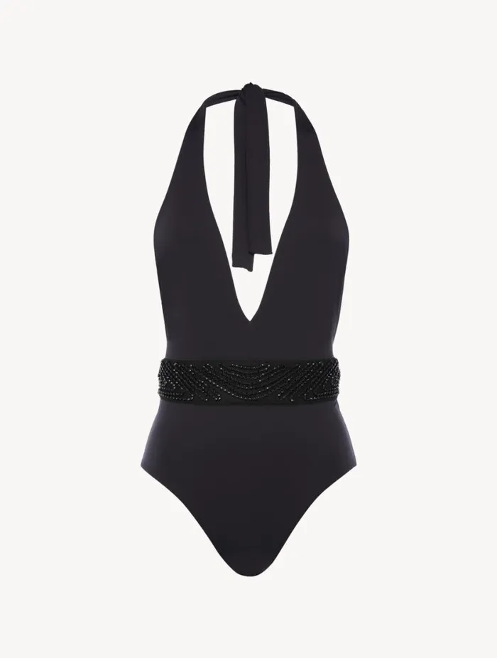 Swimsuit In Black With Beading Swim La Perla OnePiece Bathing Suits
