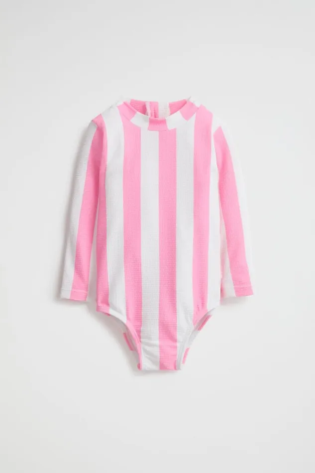 Swimwear Baby Seed Heritage Stripe Rashsuit Candy Pink