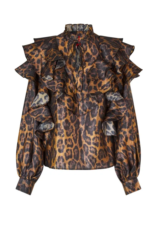 Sylvia Blouse 8211 Hazy Leopard Women Cras Shirts