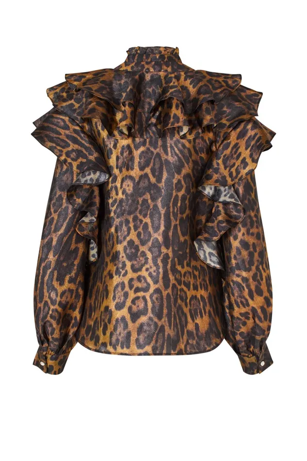 Sylvia Blouse 8211 Hazy Leopard Women Cras Shirts