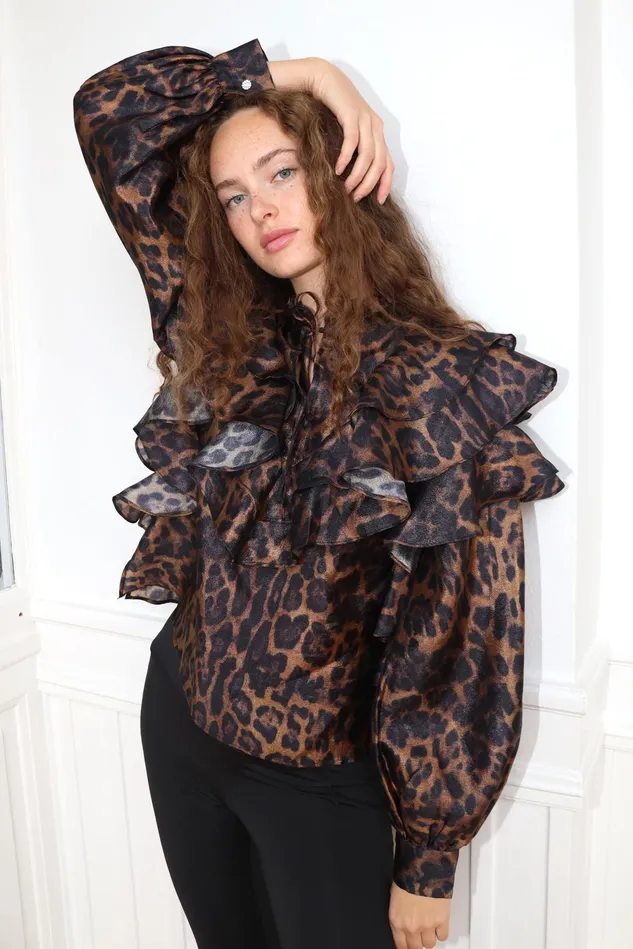 Sylvia Blouse 8211 Hazy Leopard Women Cras Shirts