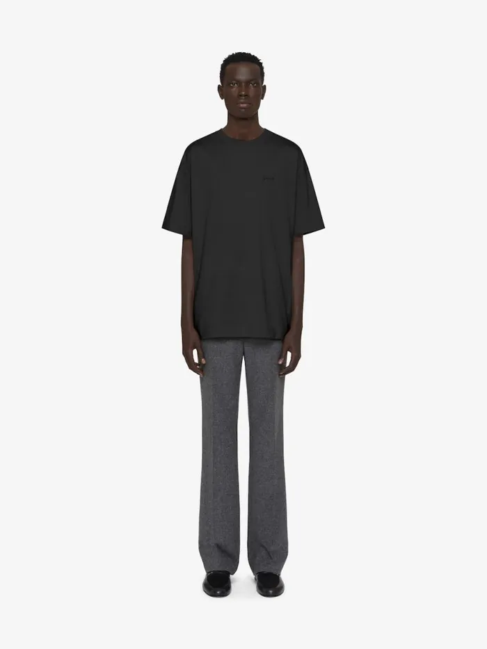 TShirt In Cotton With Baroque Print Charcoal Men Givenchy TShirts