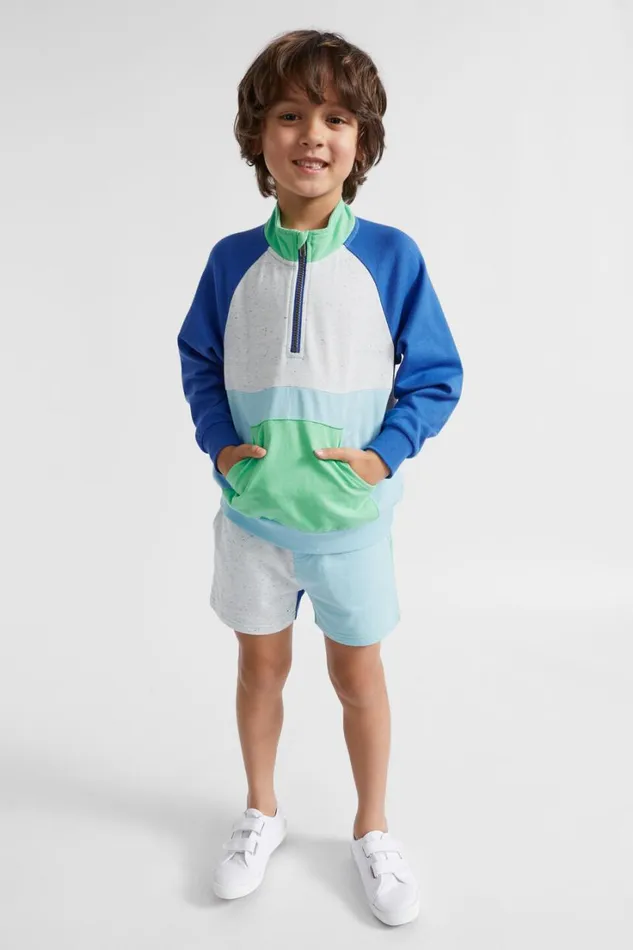 TShirts and Tops Boy Seed Heritage Colourblock Zip Sweat Multi