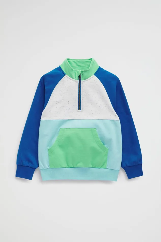 TShirts and Tops Boy Seed Heritage Colourblock Zip Sweat Multi