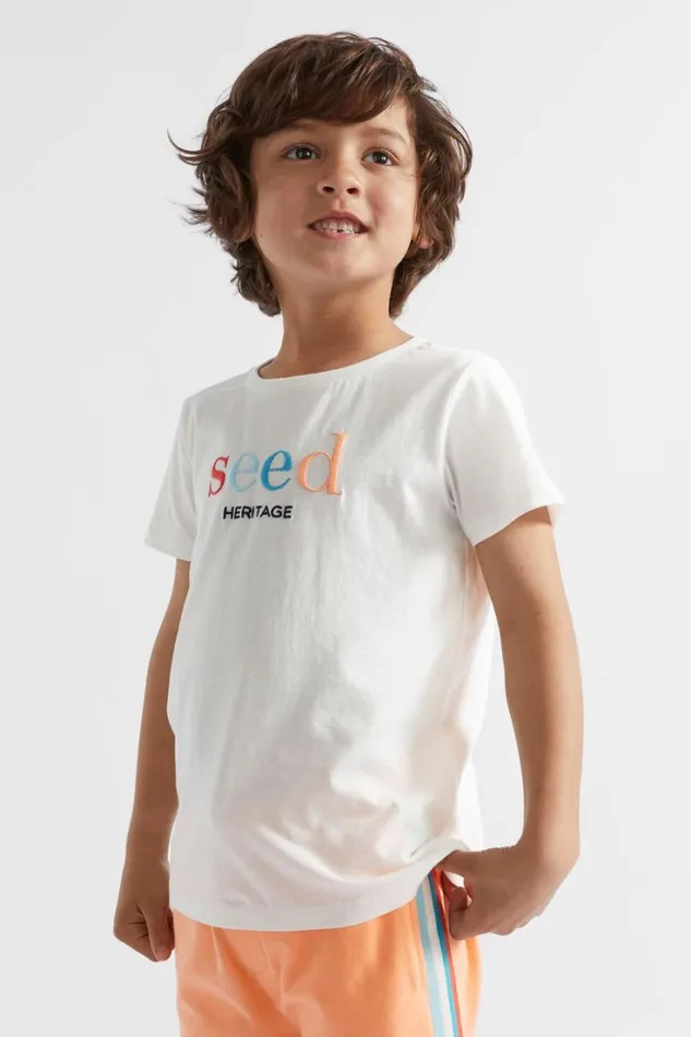 TShirts and Tops Boy Seed Heritage Core Logo Tee Canvas Multi