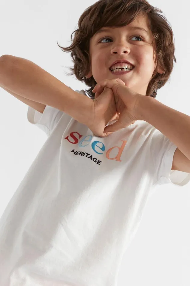 TShirts and Tops Boy Seed Heritage Core Logo Tee Canvas Multi