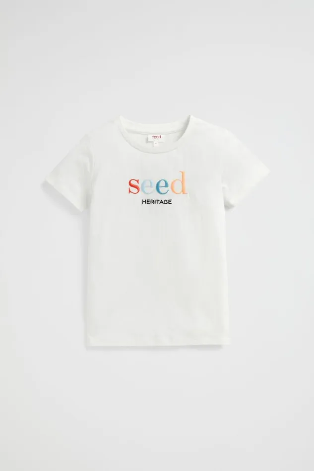 TShirts and Tops Boy Seed Heritage Core Logo Tee Canvas Multi