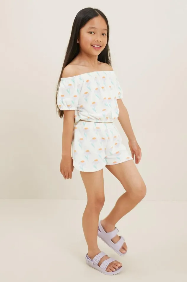 TShirts and Tops Girl Seed Heritage Terry Towel Top Vintage White