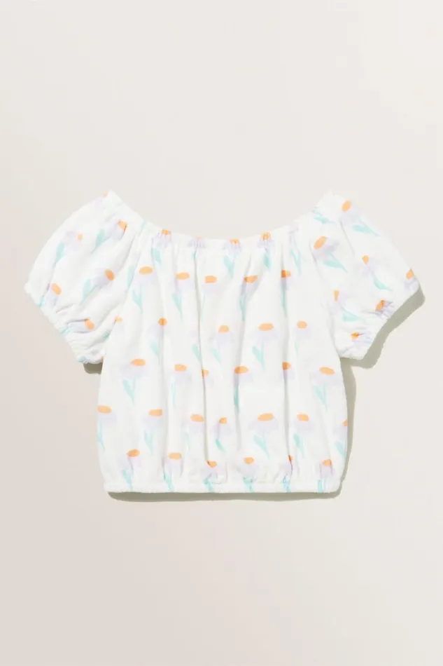 TShirts and Tops Girl Seed Heritage Terry Towel Top Vintage White
