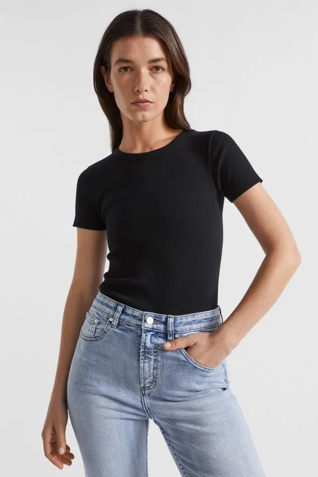 TShirts and Tops Woman Seed Heritage Core Rib Tee Black