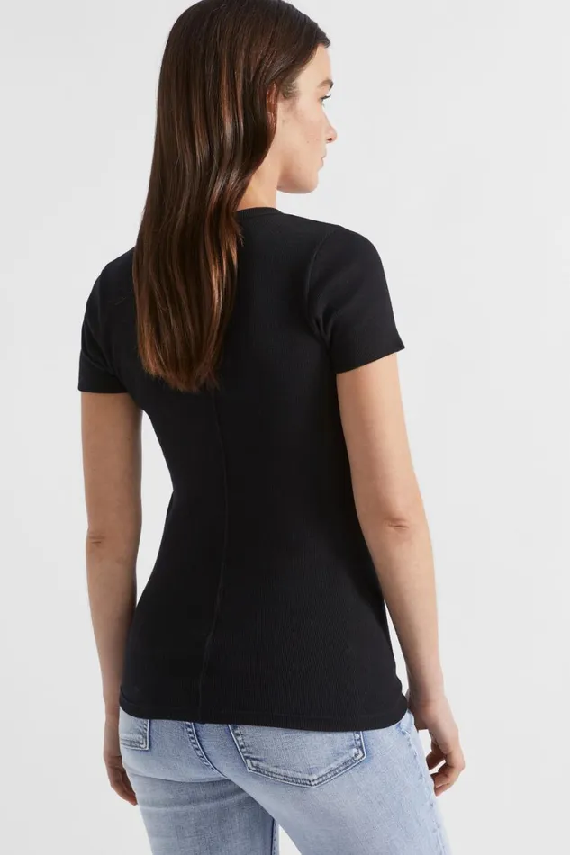 TShirts and Tops Woman Seed Heritage Core Rib Tee Black