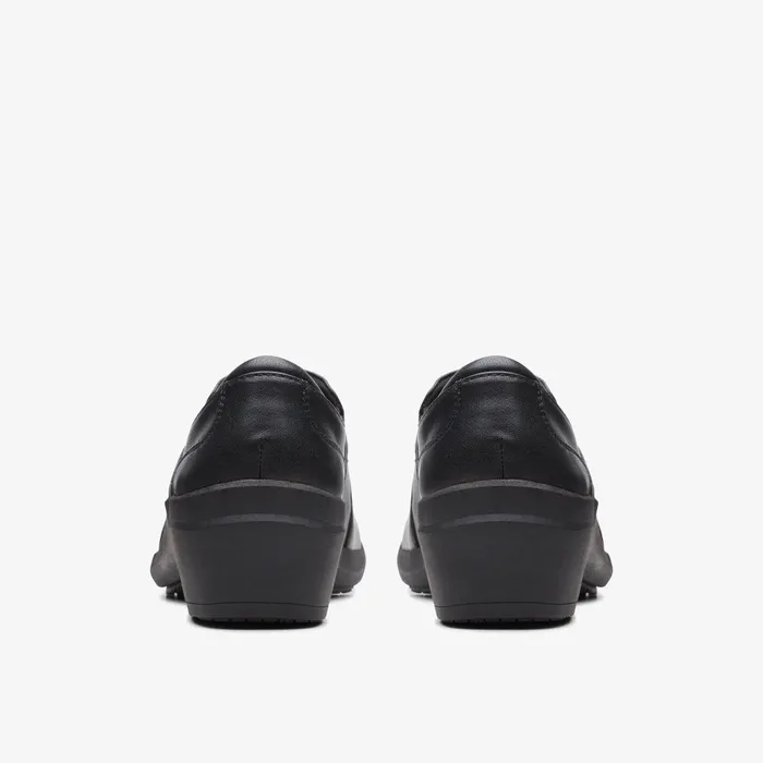 Talene Pace Black Leather Women Clarks SlipOns