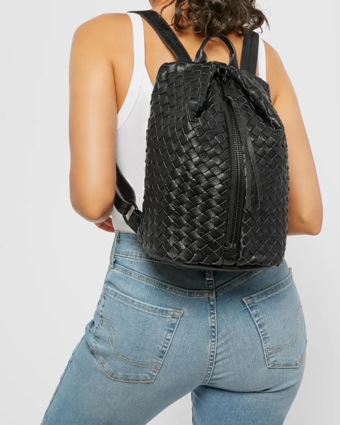 Tamitha Backpack Black Woven Women Aimee Kestenberg Backpacks