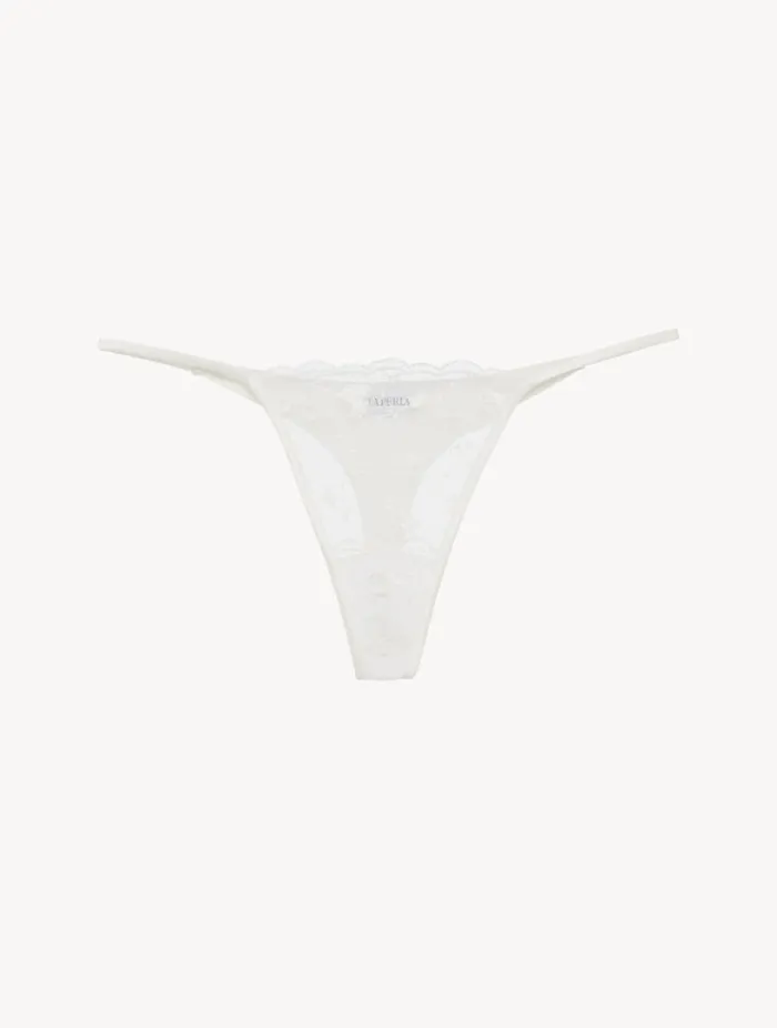 Thong In Lys With Embroidered Tulle Lingerie La Perla G String and Thong