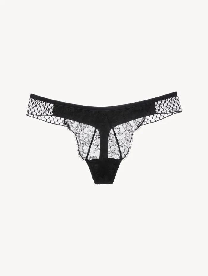 Thong With Leavers Lace Lingerie La Perla G String and Thong
