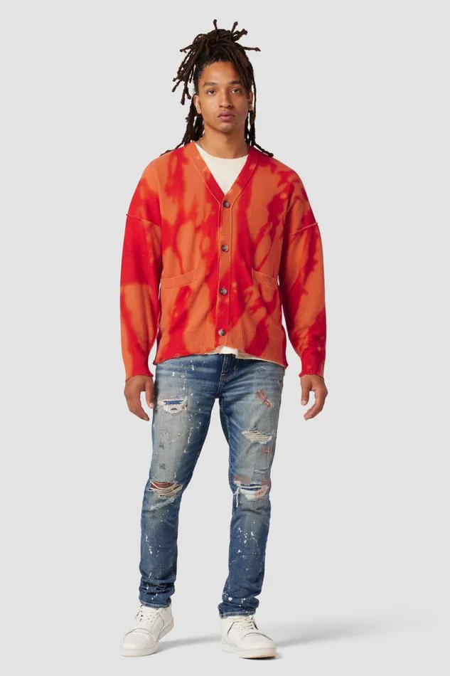 Tops and Sweaters Men Hudson Jeans Cardigan Orange Streak Tops and Sweaters Men Hudson Jeans Cardigan Orange Streak