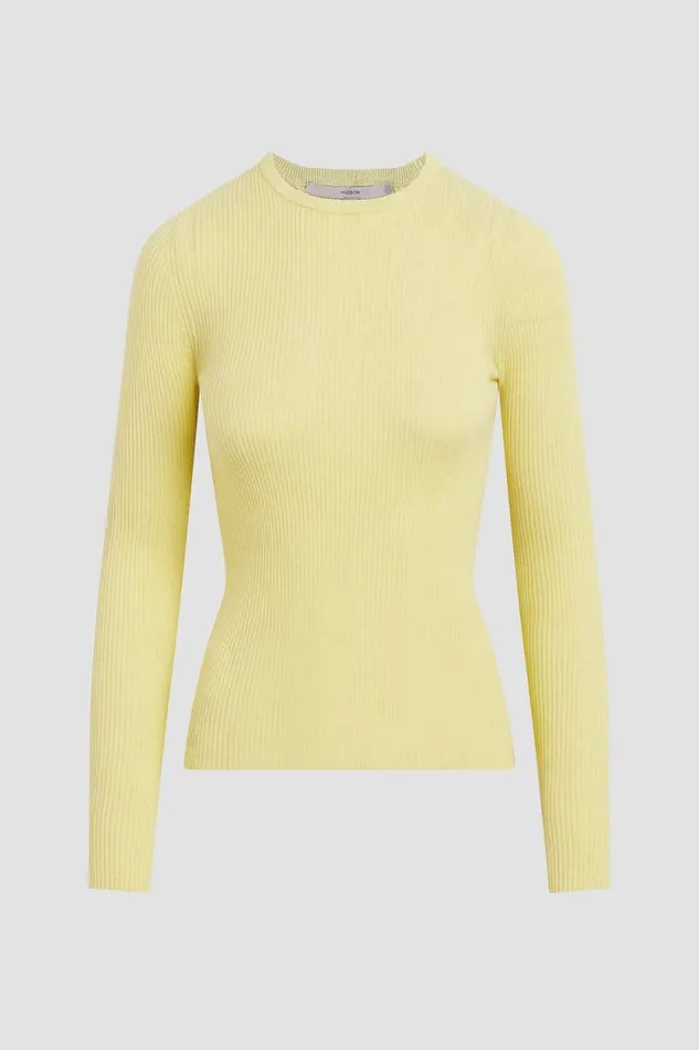 Tops and Sweaters Women Hudson Jeans Back Keyhole Sweater Lemon Grass Tops and Sweaters Women Hudson Jeans Back Keyhole Sweater Lemon Grass