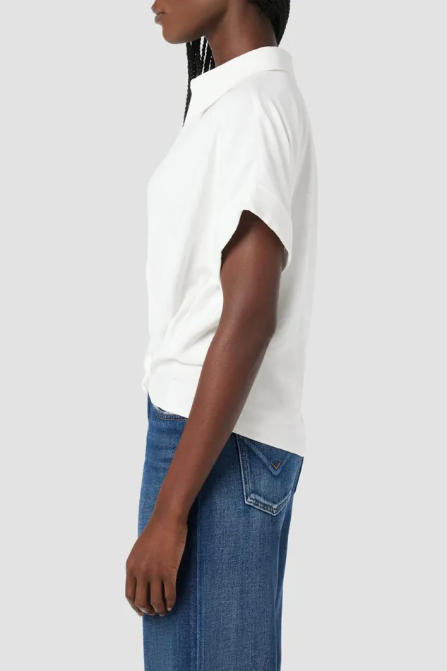 Tops and Sweaters Women Hudson Jeans Knotted Button Down Shirt White Tops and Sweaters Women Hudson Jeans Knotted Button Down Shirt White