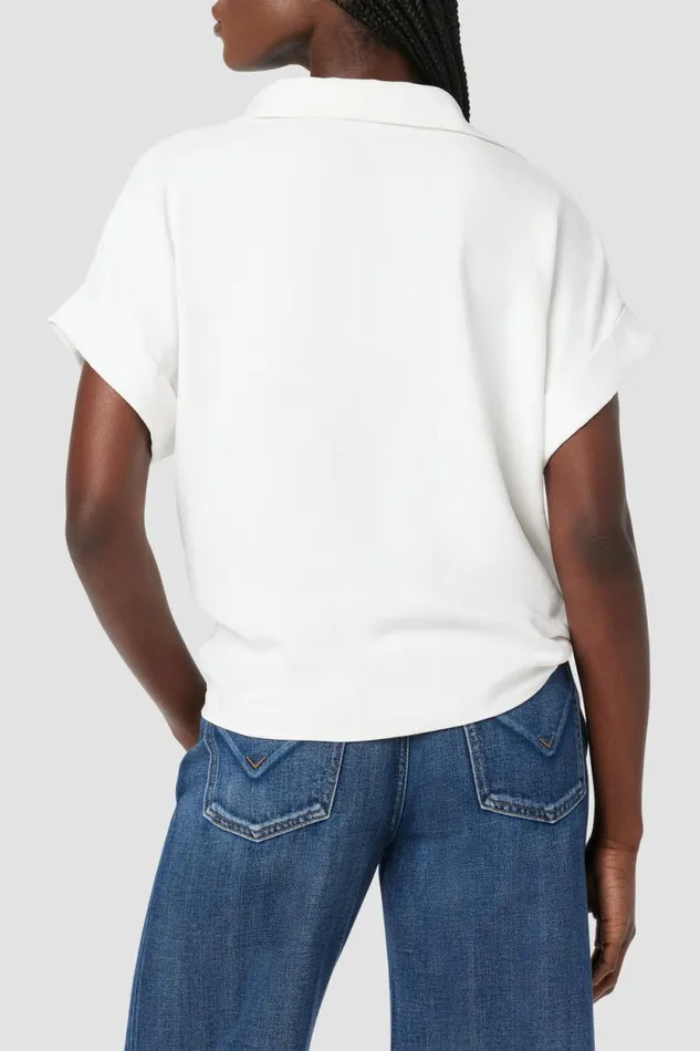 Tops and Sweaters Women Hudson Jeans Knotted Button Down Shirt White Tops and Sweaters Women Hudson Jeans Knotted Button Down Shirt White
