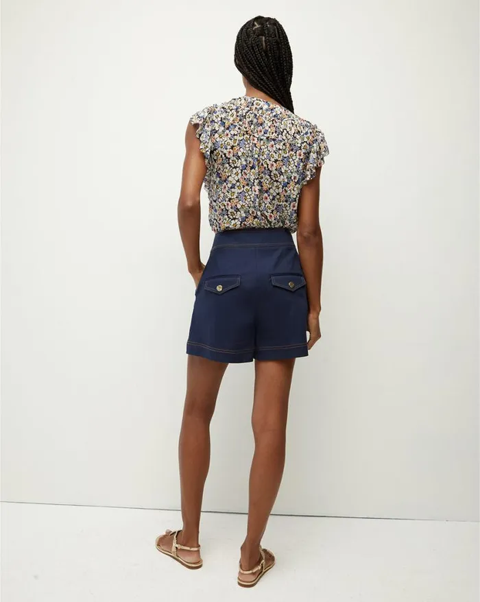 Tops and Tees Shop Veronica Beard Ayan Floral Silk Top Black Multi